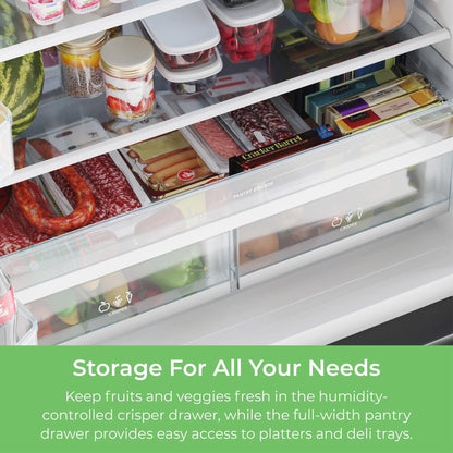 Kenmore 20.3 Cu. ft. Capacity Counter-Depth French Door Refrigerator and Freezer with Ice Maker, Stainless Steel