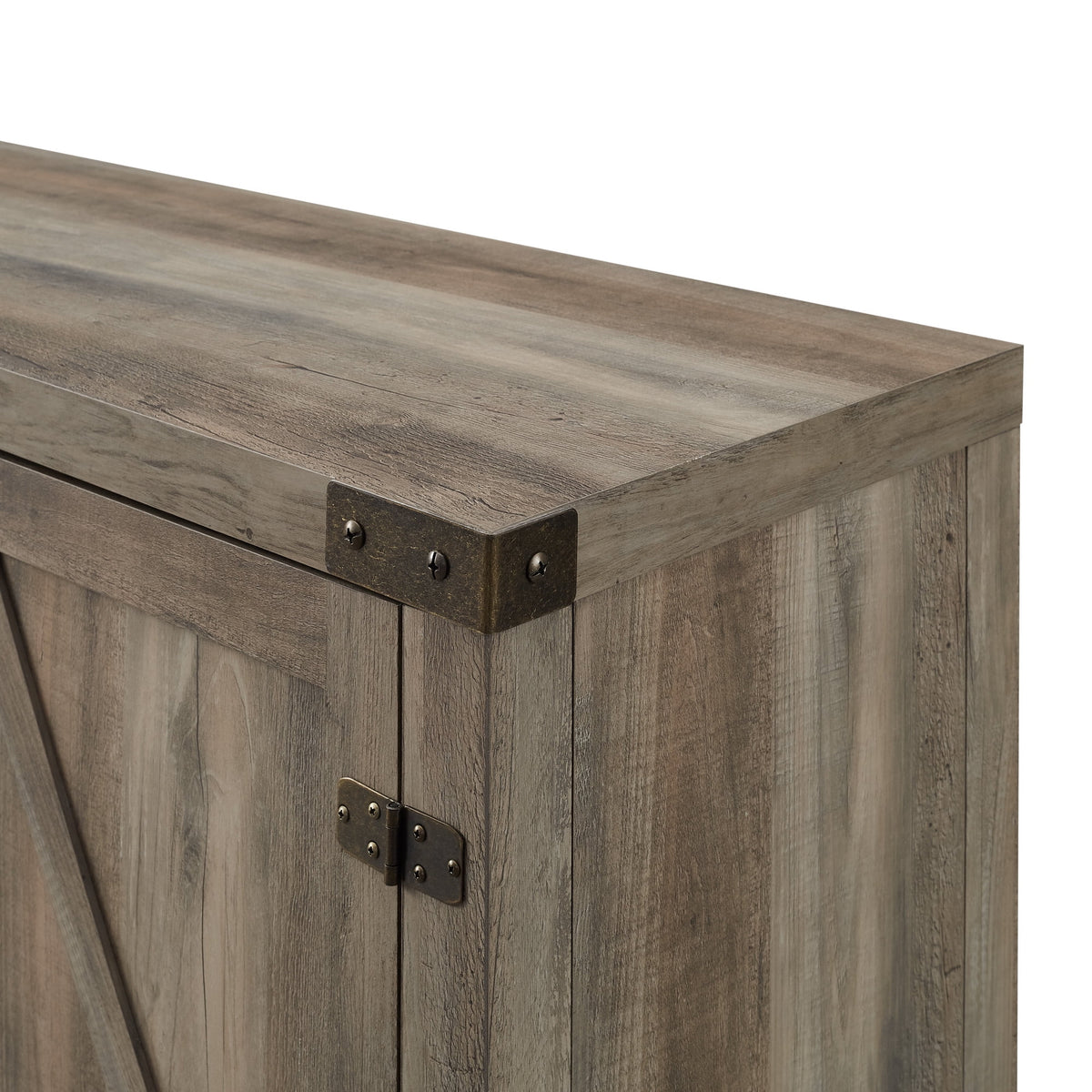 Walker Edison Modern Farmhouse Barn Door TV Stand for TVs up to 65", Grey Wash