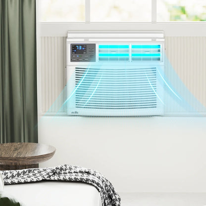 mollie 12,000 BTU 115V Window Air Conditioner, Cools Rooms up to 450 Sq.Ft., Window AC Unit with Remote Control, 24H-Timer and 3 Fan Speeds, White