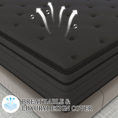 12 inch King Mattress,Hybrid Mattresses Medium Firm in a Box