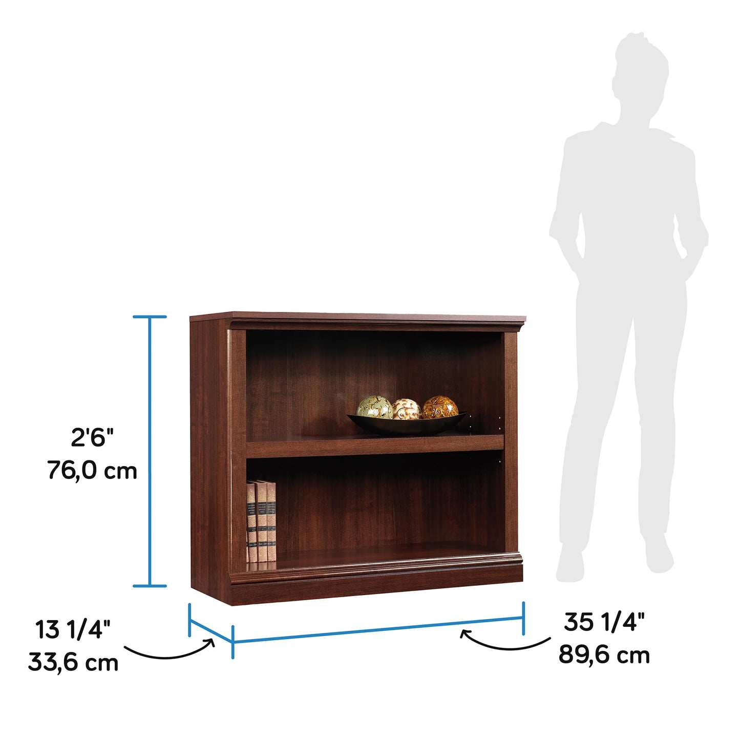 Sauder Select 2 Shelf Bookcase, Washington Cherry Finish