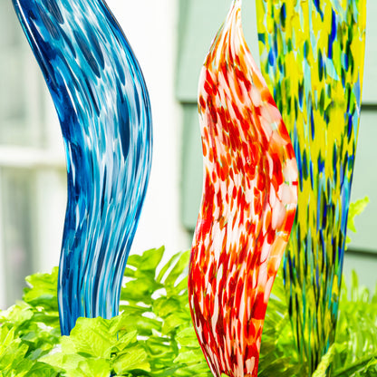 Glass Garden Stakes, Set of 3