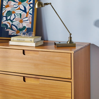 Walker Edison Sonoma 6-Drawer Solid Wood Caramel Dresser