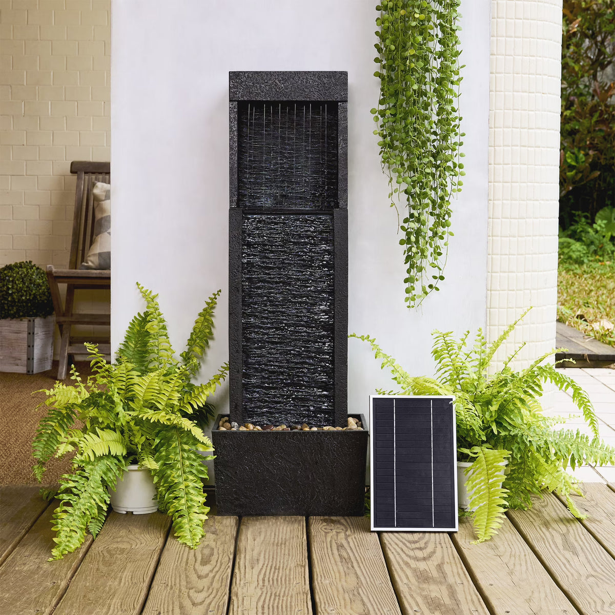 Teamson Home 37.99" Athena Outdoor Solar Powered Water Fountain