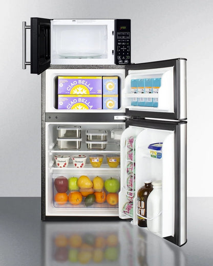 Summit Appliance 2 Door Microwave & Refrigerator-Freezer Combination with Allocator