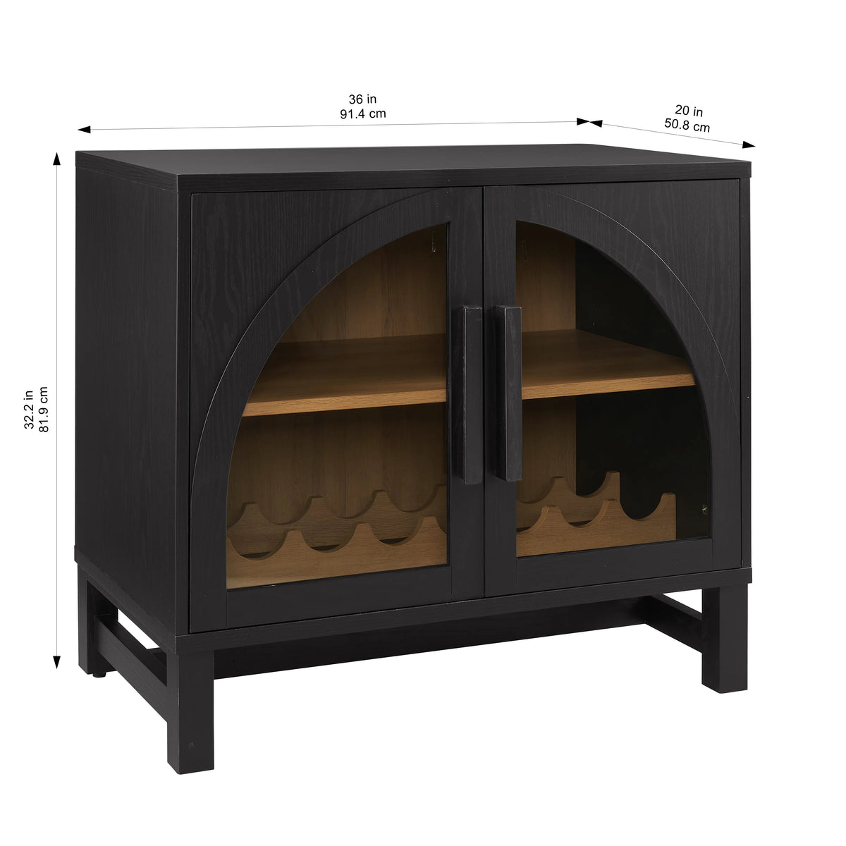 Better Homes & Gardens Juliet Arch Door Kitchen Console, Black Finish