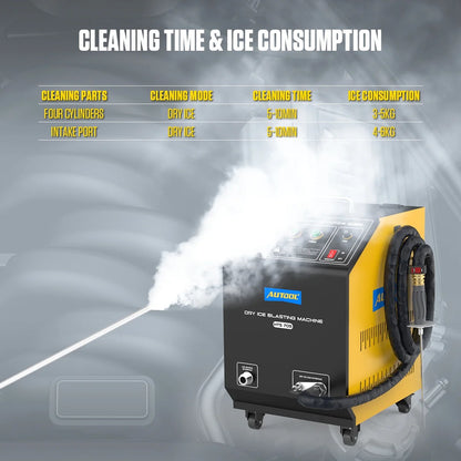 AUTOOL Automotive Dry Ice Cleaning Machine Car Engine Throttle Carbon Deposit Cleaner Exhaust Pipe Pressure Washer 110V/220V Dry Ice Blasting Clean Machine for All Cars, HTS705