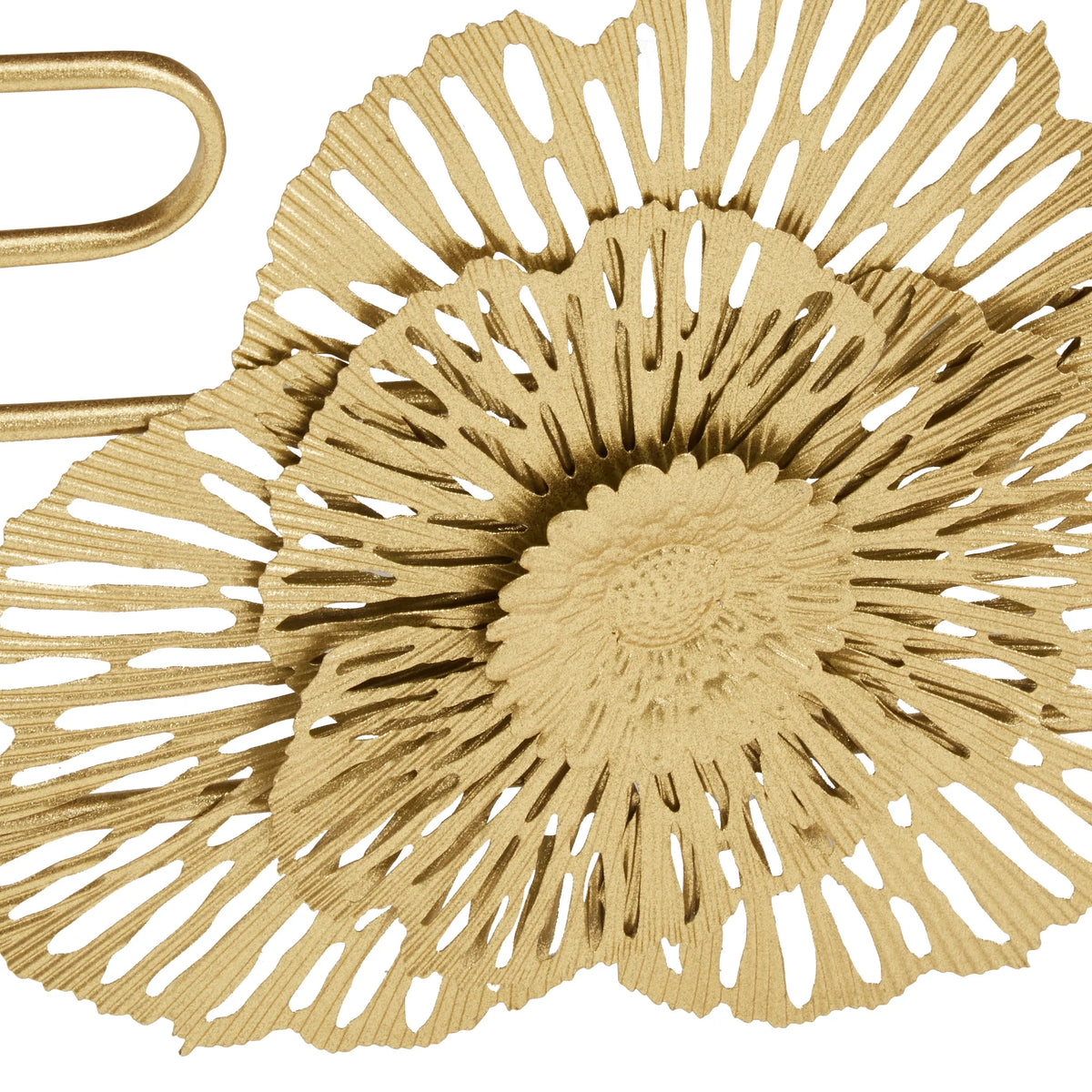 Weston Home Ditmas Glam Peony and Ginkgo Rectangular Coffee Table with Mirror Top, Gold