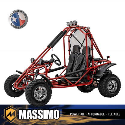 Massimo GKA 200 169cc EFI Adult Go Kart with 10HP Engine, 2WD Off-Road Go Cart, Dual Seats, Red