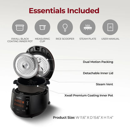 CUCKOO CRP-PK1001S 10-Cup (Uncooked) / 20-Cup (Cooked) Heating Pressure Rice Cooker & Warmer (Black)