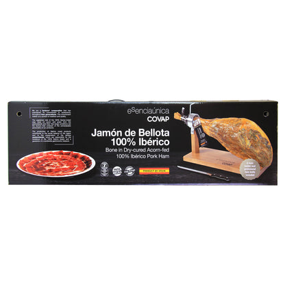 Covap Jamon Iberico Bellota Ham Leg with Stand and Knife, 15.4 lbs.