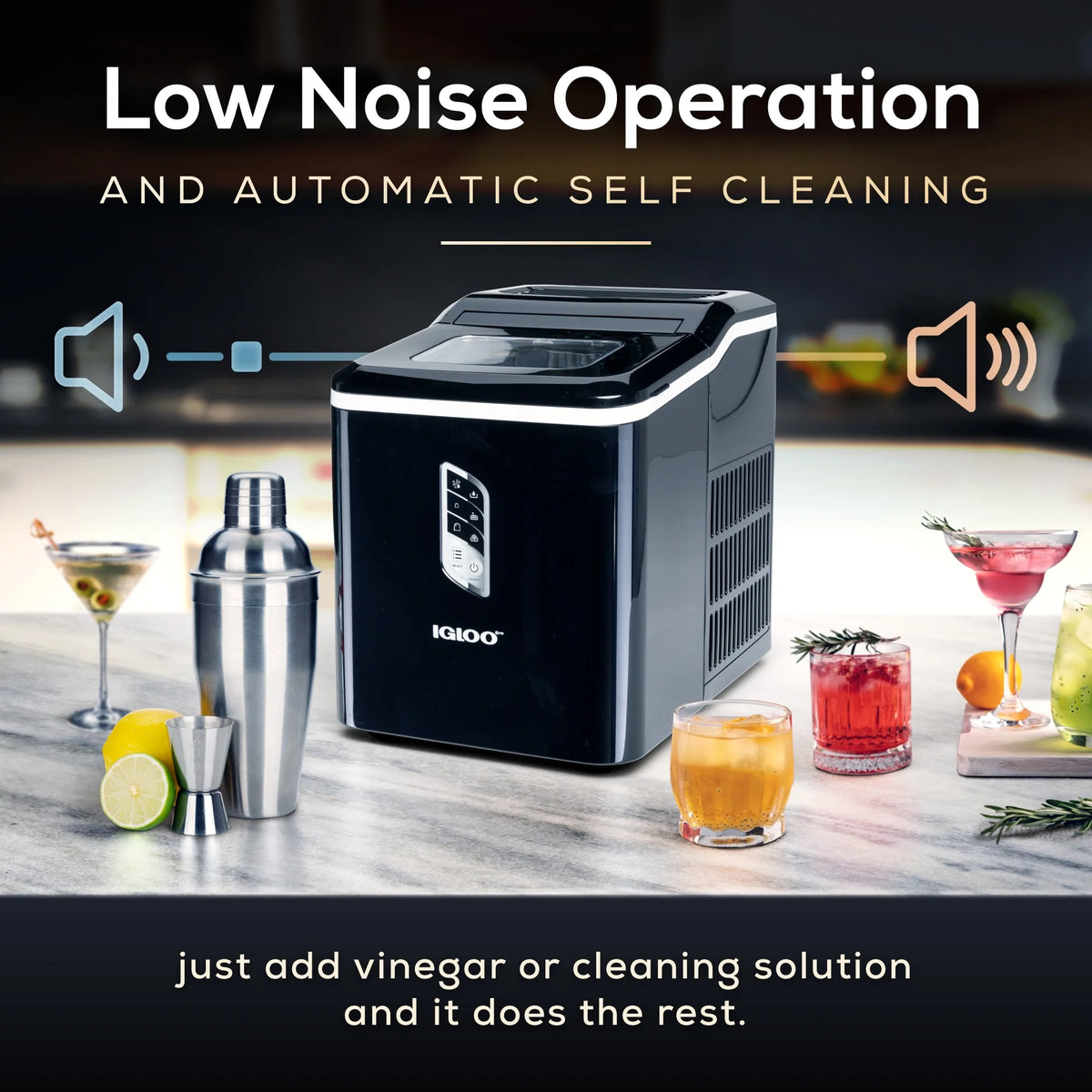 Igloo Automatic Ice Machine Self Cleaning Countertop Ice Maker for Water Bottle & Drinks, Aqua