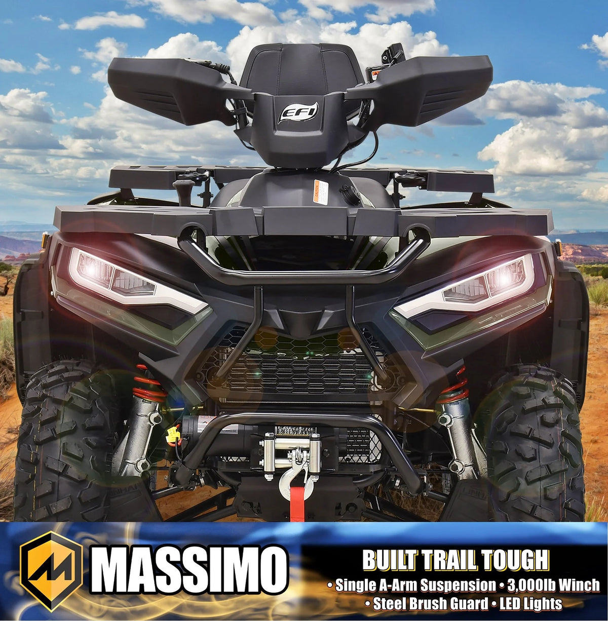 Massimo MSA450F Adult ATV Quad 352cc 25 HP 4 Stroke 4-Wheeler - Sand