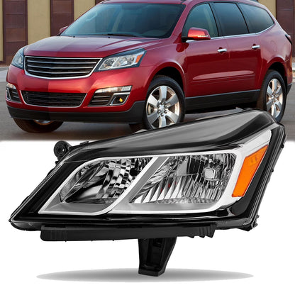 Headlights For 2013-2017 Chevy Traverse Chrome Factory Style Headlamps LH+RH Set