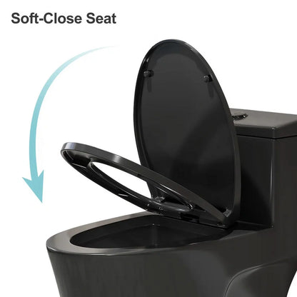 HOROW Compact One Piece Toilet with Comfort Seat ADA Height 17.3" Elongated Dual Flush 0.8/1.28 GPF