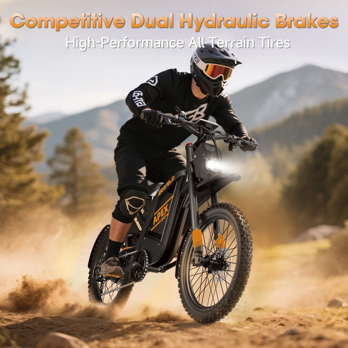 Arkveld Electric Bike for Adults, Peak-3000W, Max 40MPH and 80Miles Electric Motorcycle,25" Fat Tire Dirt Bike, APEX1 7-Speed E-Bike��White