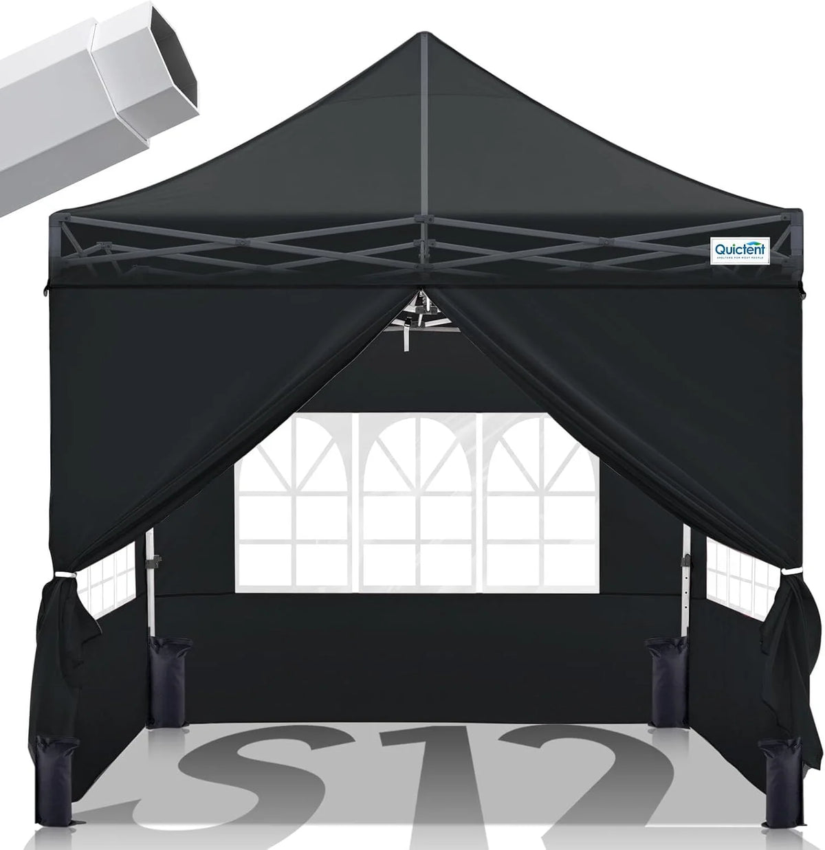 Quictent 10x10 Pop up Canopy TentPortable Instant Shelter with Vent, Ez up Canopy with Reflective Top and Fluorescent Rope