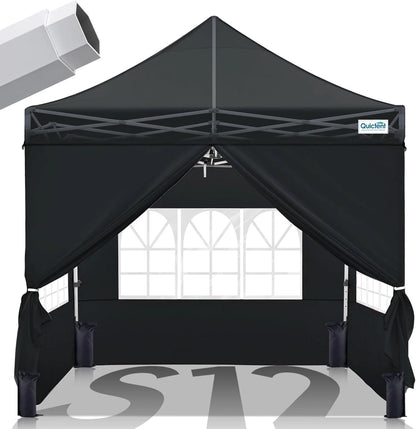 Quictent 10x10 Pop up Canopy TentPortable Instant Shelter with Vent, Ez up Canopy with Reflective Top and Fluorescent Rope