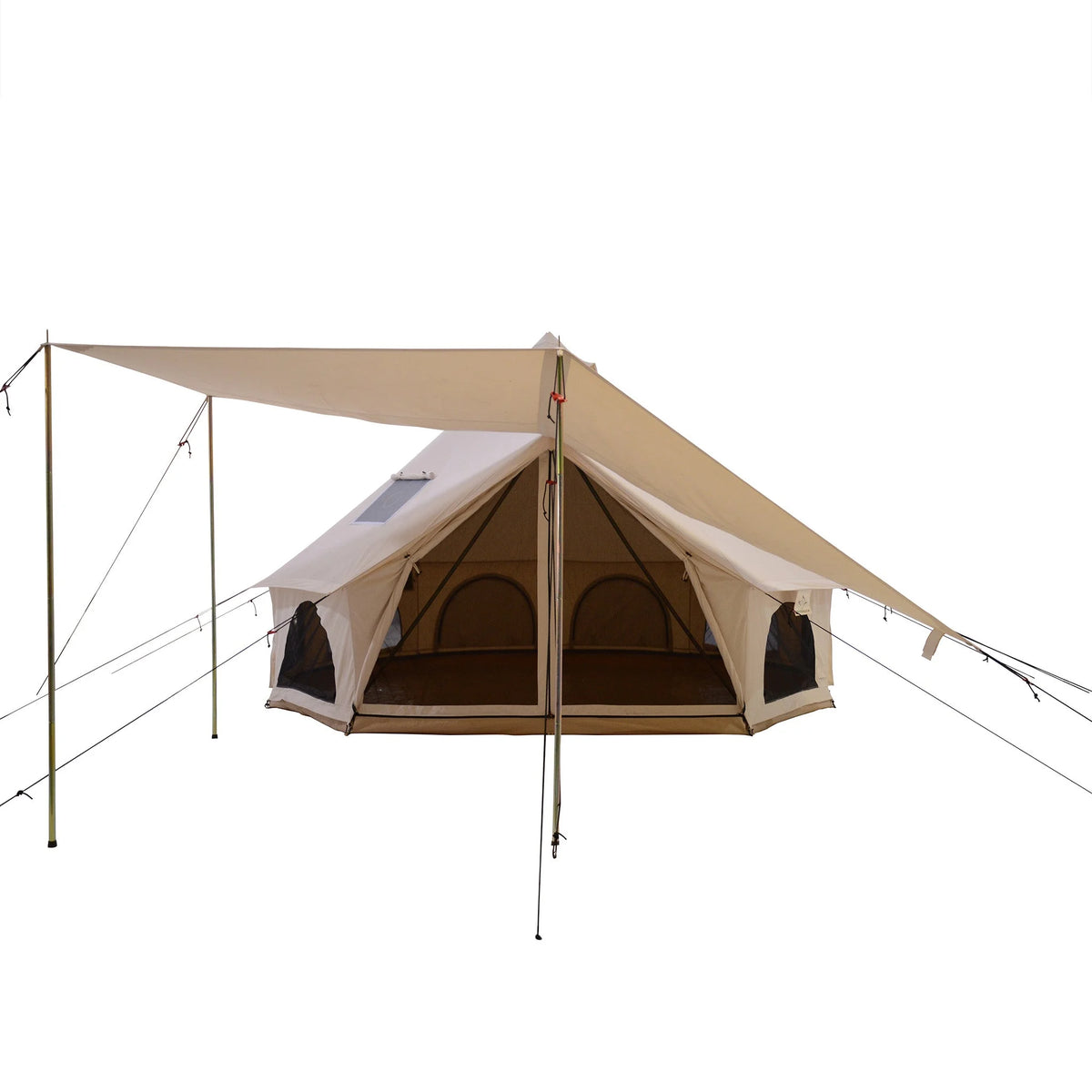 White Duck Outdoors Regatta Awning - Desert Red - 10' for Bell Tent - Complete Canopy with Poles for All Season Camping and Glamping