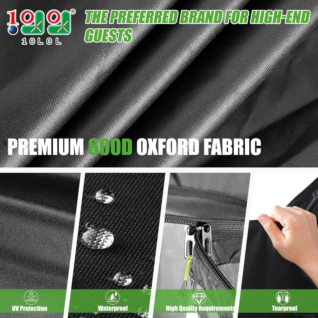 10L0L Golf Cart Enclosures for Club Car DS 4 Passenger, 600D Windproof Waterproof Golf Cart  Driving Rain Cover, Black