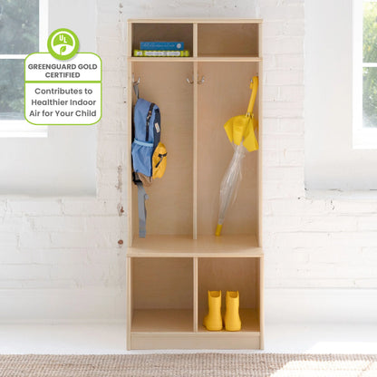 Little Partners Locker Cabinet Cubby Organizer, Learn 'N Store Wooden Classroom Cubbies Compartment Lockers for Storage of Toddlers and Kids Coats, Equipment, Backpacks - Espresso