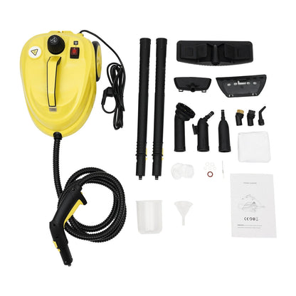 2000W 1.8L/60.87oz High-Pressure Steam Cleaner Multipurpose Handheld Steam Cleaner Portable Yellow 5 Bar/72.5PSI