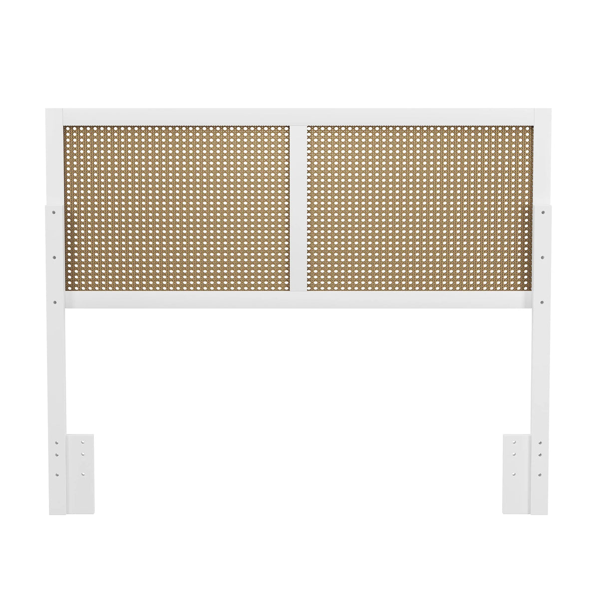 Hillsdale Furniture Serena Wood and Cane Panel Full/Queen Headboard, White