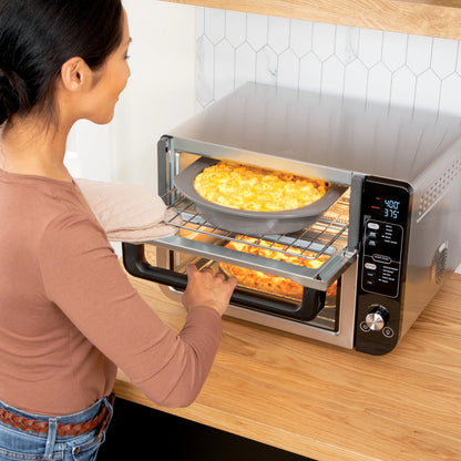 Ninja 10-in-1 Air Fryer, Double Door Toaster Oven with FlexDoor, FlavorSeal & Smart Finish, Rapid Top Convection and Air Fry Bottom, Bake, Toast, Air Fry, Pizza and More, Stainless Steel, DCT400