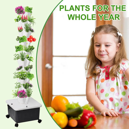 Hydroponic Growing System Tower | Vertical Vegetable Planting Towers | 10-Layer 50 Slots, Hydroponic Growing Kit forHydroponics Towers Garden,Suitable for Balconies, Courtyards, Roofs