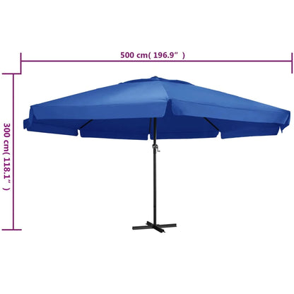 vidaXL Garden Parasol Azure Blue Polyester with PA coating Large