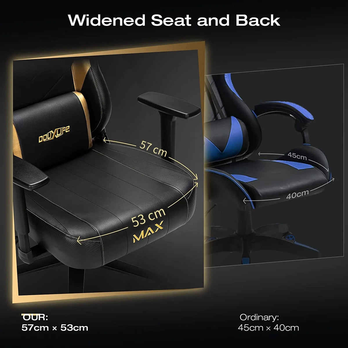 Douxlife Massage Gaming Chair, Spring Cushion, Breathable Fabric Gaming Chair with Footrest, Ergonomic Computer Chair for Adults & Kids