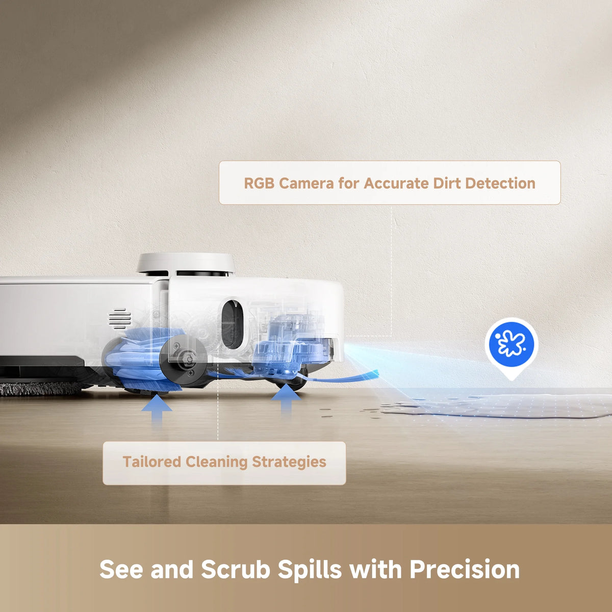 MOVA P50 Pro Ultra Robot Vacuum Cleaner Removable&Liftable Mop,Anti-Tangle,Self Drying&Cleaning