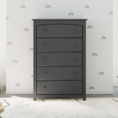 Storkcraft Kenton 5 Drawer Nursery Dresser, Pebble Gray