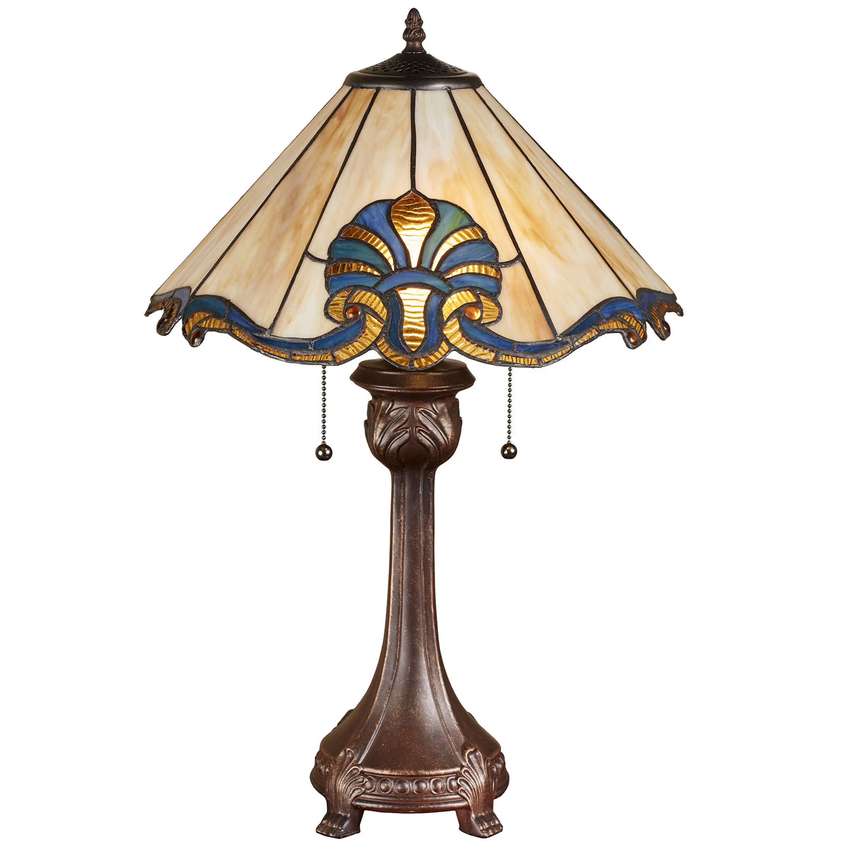 Blythe Hand-Cut Stained Glass Table Lamp Ruby