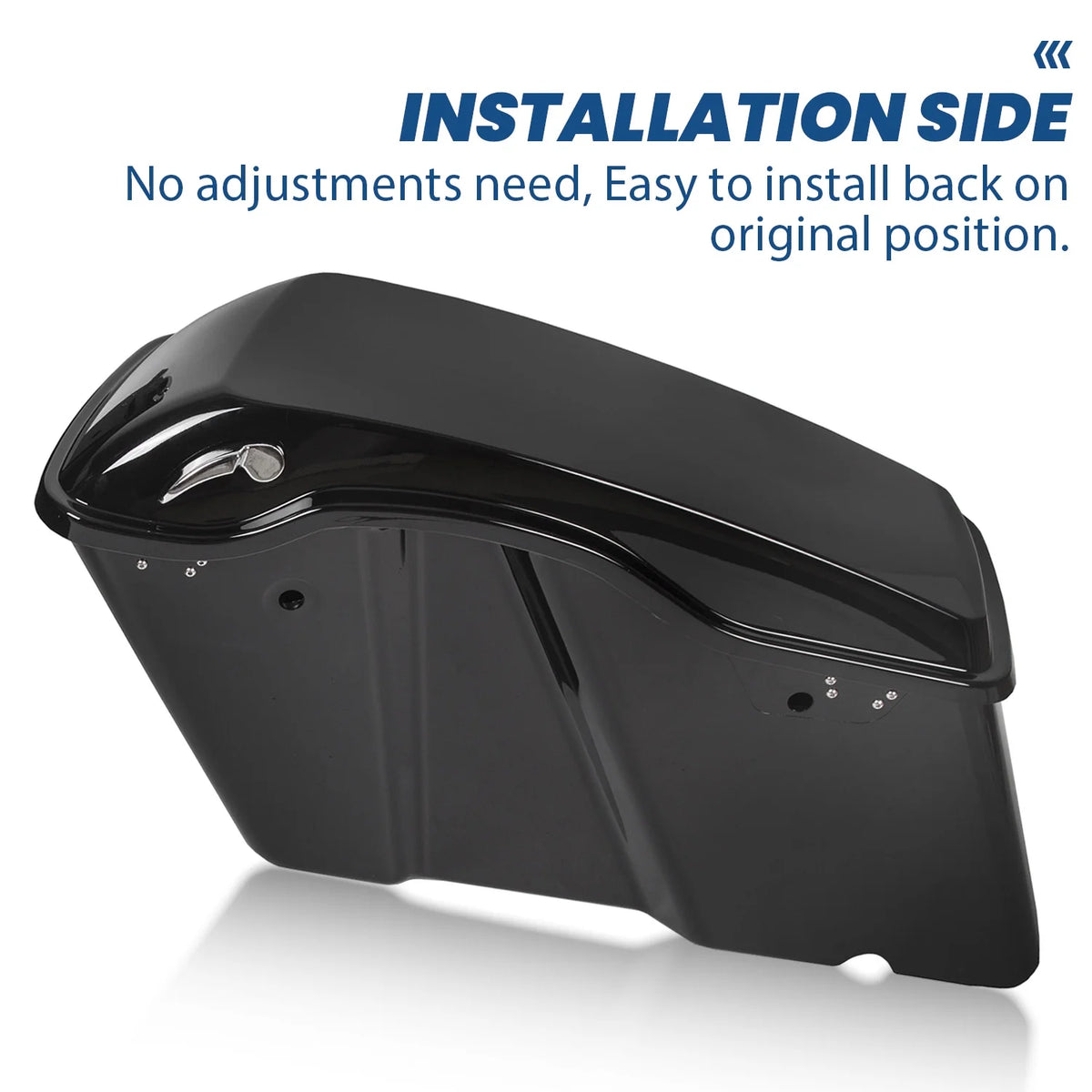 Kojem Hard Saddle Bags for 1993 - 2013 Harley Road King Glide Vivid Black Lockable Saddlebags