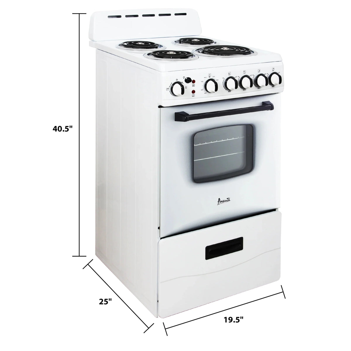 Avanti 20" Electric Range Oven with Framed Glass Door, in Stainless Steel (ERU200P3S)