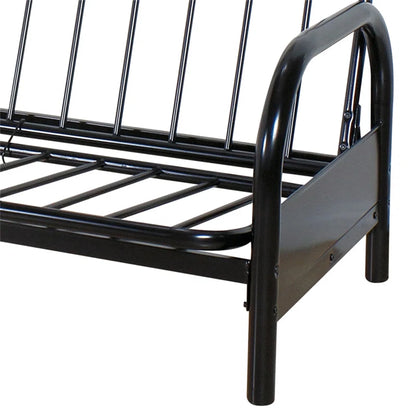 Aukfa 77" Futon Frame Metal Futon Full Size Sofa Bed, Space Save, Black