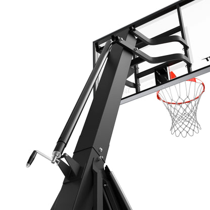 Spalding the Beast 7.5ft - 10ft Adjustable Height 60" Glass Portable Basketball System (Adult)