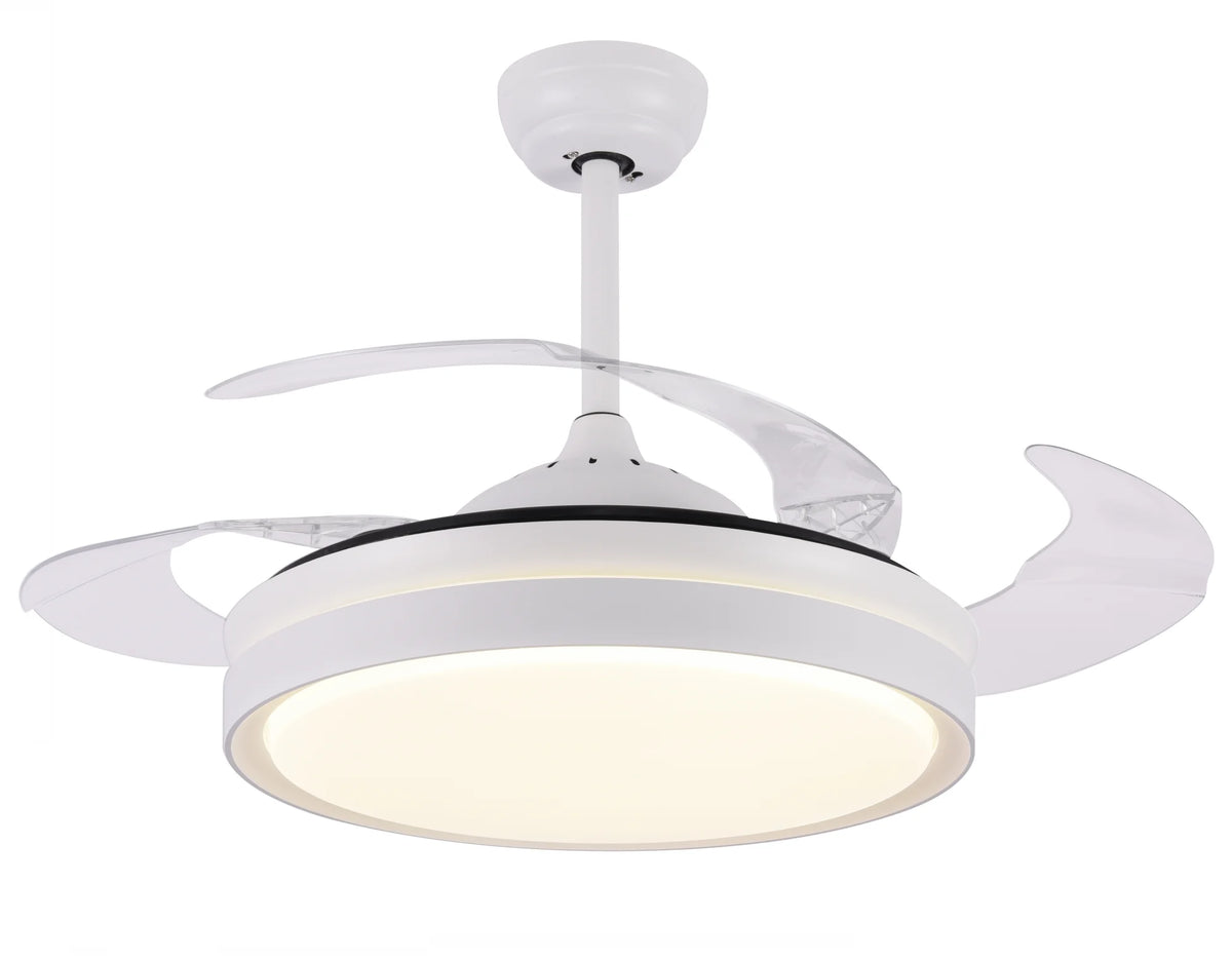 42" Retractable LED Ceiling Fan with Remote Control and Light Kit Included