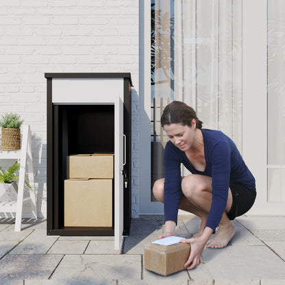 AECOJOY Package Delivery Boxes for Outside Parcel Drop Box Outdoor Storage Box Wall Mounted Express Mail Package Delivery Box 17" x 16" x 38.3" Black