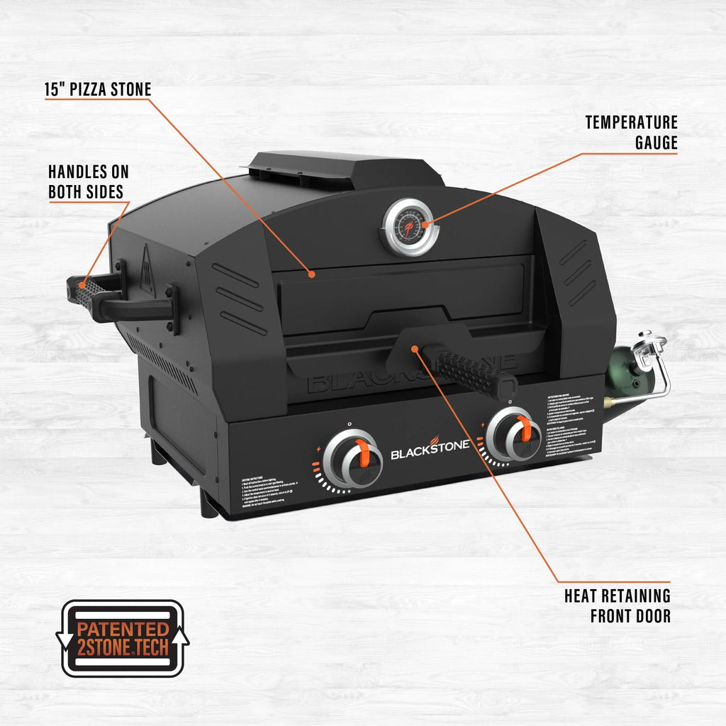 Blackstone Tabletop Propane Pizza Oven with Two 15" Cordierite Stones