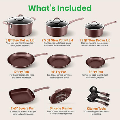NutriChef NCCW20S 20-Piece Kitchenware Pots and Pans Set