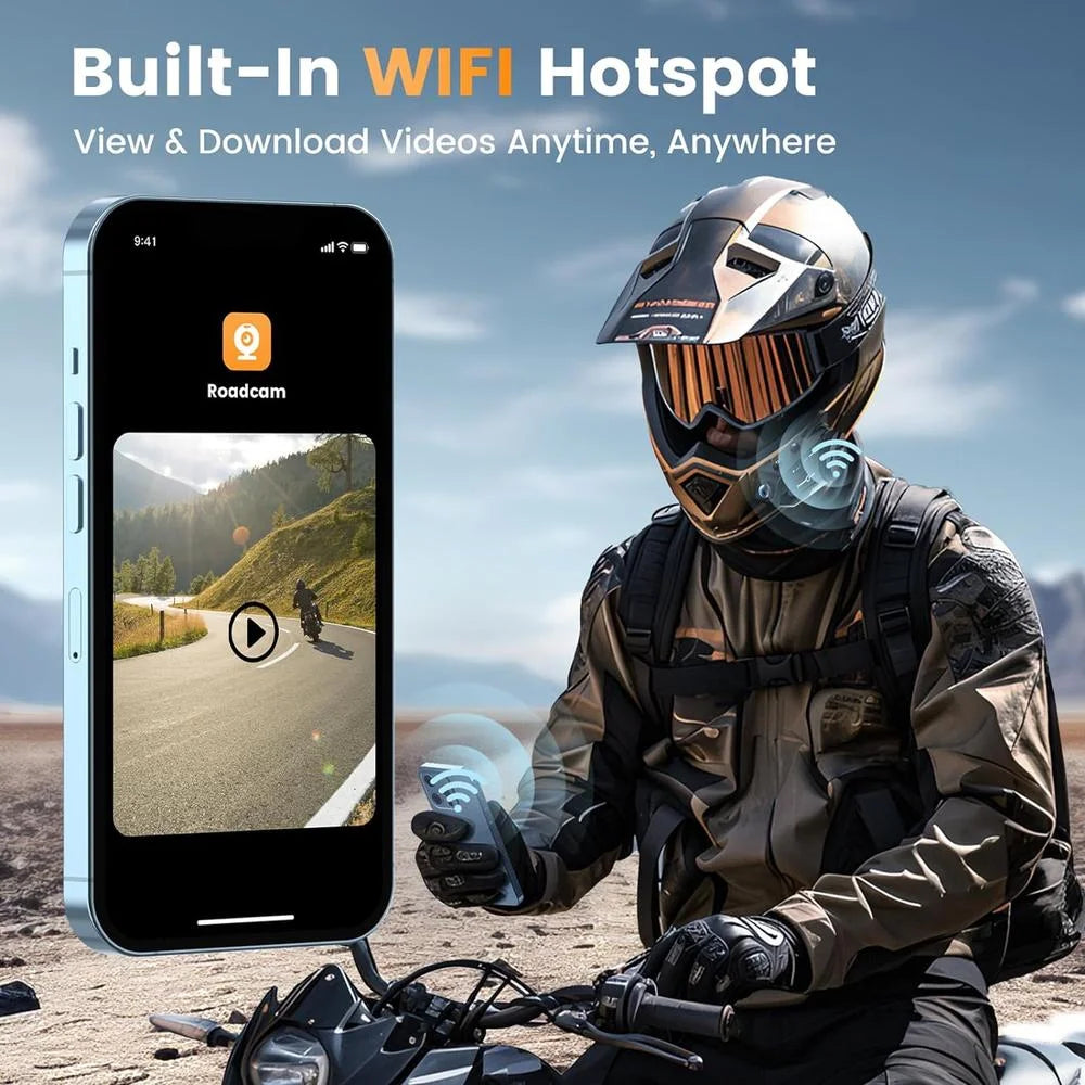 FreedConn R1 PRO Motorcycle Helmet Intercom Bluetooth Headset Camera Recording