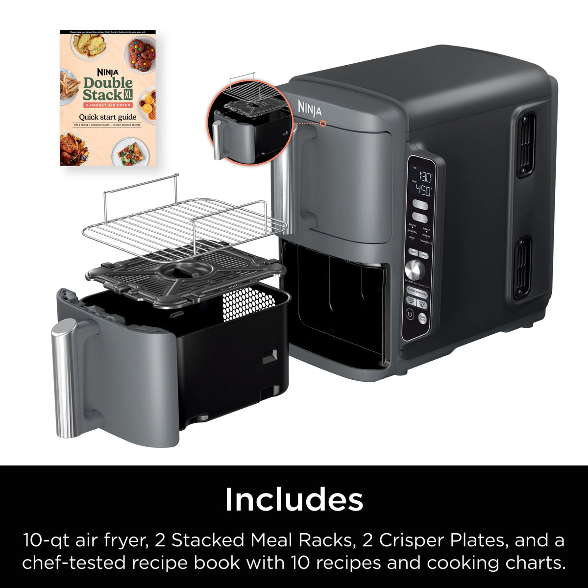 Ninja DoubleStack XL 10 QT 2-Basket Air Fryer