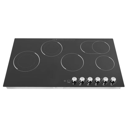 110V Modern Black Electric Cooktop Electric Stovetop 5 Burners Electric Cooktop for Homes, Restaurants