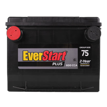 EverStart Plus Lead Acid Automotive Battery, Group Size 75 (12 Volt/600 CCA)