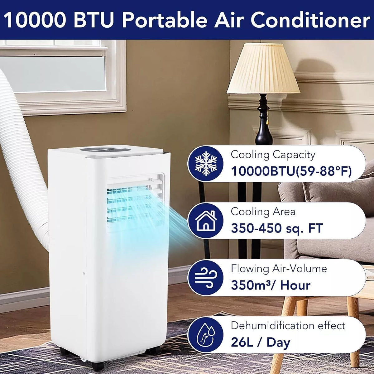 Accreate 10000 BTU Portable Air Conditioner, White