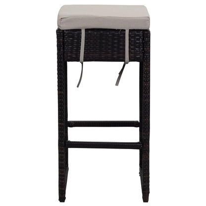 SAFAVIEH Outdoor Collection Sanders Outdoor Bar Set Titanium/Sand