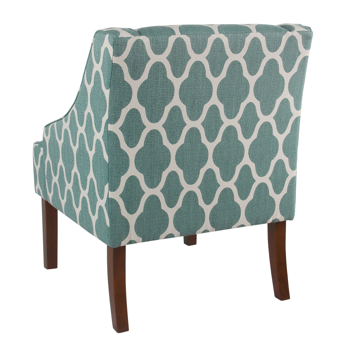 HomePop Classic Swoop Accent Chair - Blue and White Damask