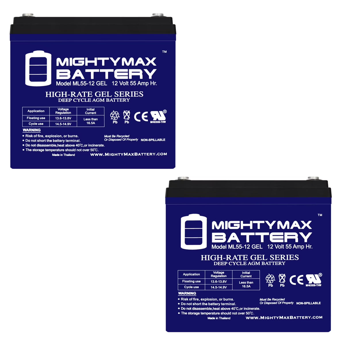 12V 55AH GEL Scooter Wheelchair Mobility Deep Cycle Battery